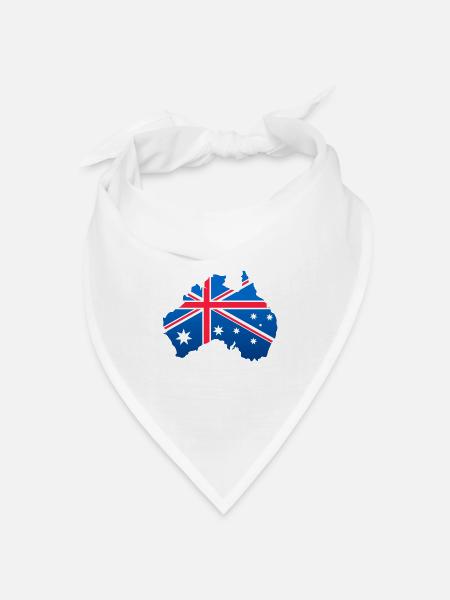Australische Flagge in Form des Kontinents - Bandana Dreieckstuch - Weiß