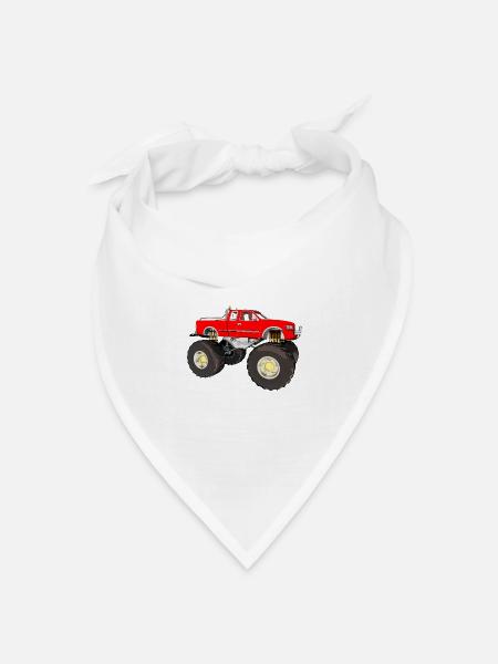 Monstertruck, Geschenk, Geschenkidee - Bandana Dreieckstuch - Weiß