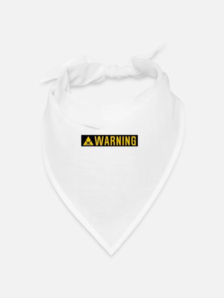 Warning-Panel Tod Kopf Dreiecksplatte - Bandana Dreieckstuch - Weiß