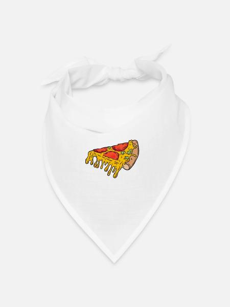 Pizzastück - Bandana Dreieckstuch - Weiß