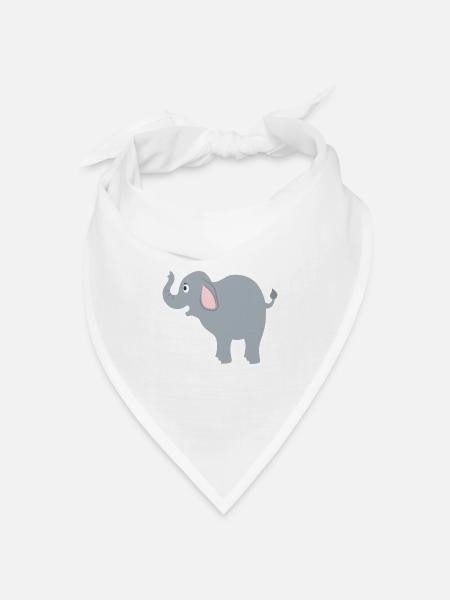 Elefant - Bandana Dreieckstuch - Weiß