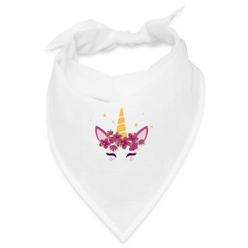 Einhorn Babybauch schwanger Sterne Kinder - Bandana Dreieckstuch - Weiß - Vorne