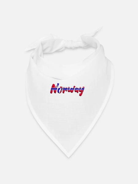 Norway Reise Norwegen Urlaub Spruch Flagge Fußball - Bandana Dreieckstuch - Weiß