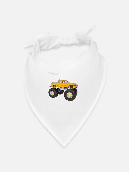 Monstertruck, Geländewagen, Pickup, Van - Bandana Dreieckstuch - Weiß
