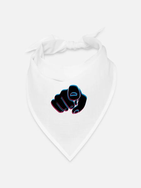 3D Effekt Hand - Bandana Dreieckstuch - Weiß