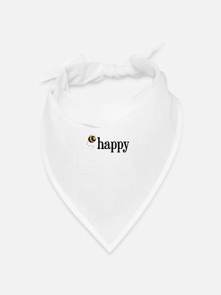 Bee Happy! - Bandana Dreieckstuch - Weiß