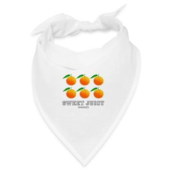 Orangen, Orangen, Saftige Orangen, Obst, Süßorangen - Bandana Dreieckstuch - Weiß - Vorne