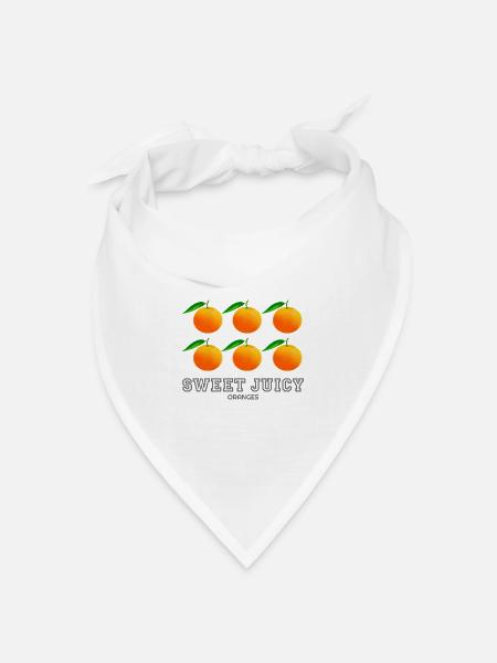 Orangen, Orangen, Saftige Orangen, Obst, Süßorangen - Bandana Dreieckstuch - Weiß