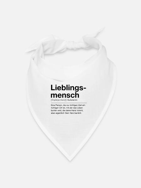 Lieblingsmensch - Bandana Dreieckstuch - Weiß