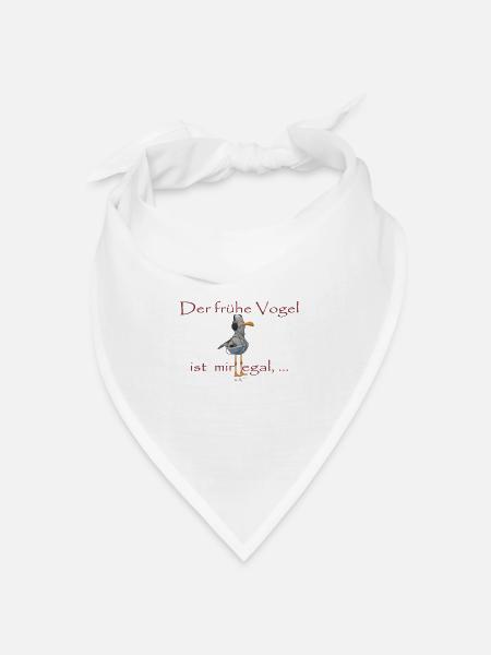 Der frühe Vogel - Bandana Dreieckstuch - Weiß