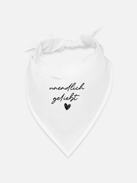 unendlich geliebt - Bandana Dreieckstuch - Weiß