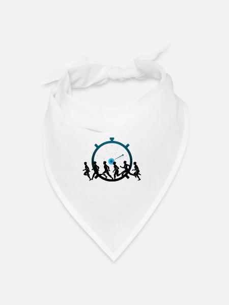 Wettlauf gegen die Zeit - Bandana Dreieckstuch - Weiß