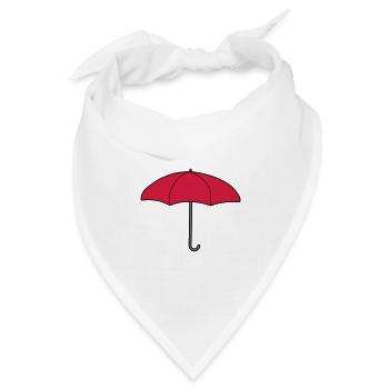 Roter Regenschirm Design - Bandana Dreieckstuch - Weiß - Vorne