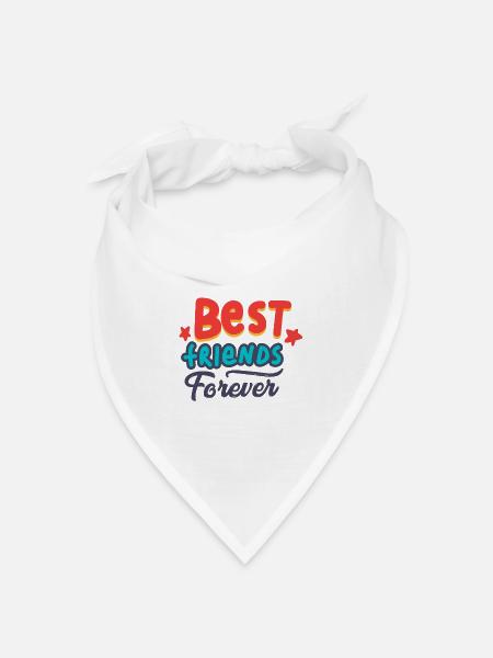 Beste Freunde - Bandana Dreieckstuch - Weiß
