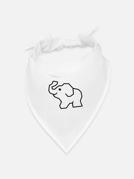 Elefant - Bandana Dreieckstuch - Weiß