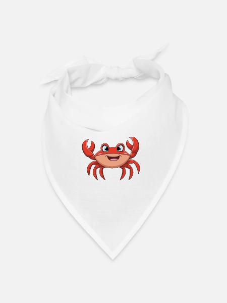 Krabbe - Bandana Dreieckstuch - Weiß