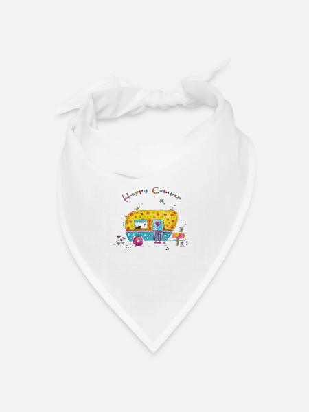 Wohnwagen Happy Camper - Bandana Dreieckstuch - Weiß