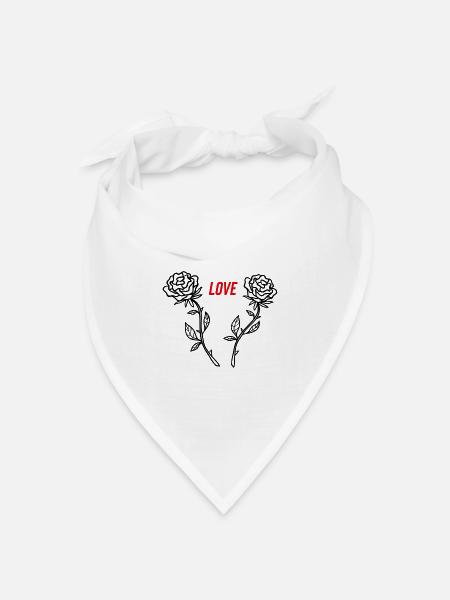 Love - Bandana Dreieckstuch - Weiß