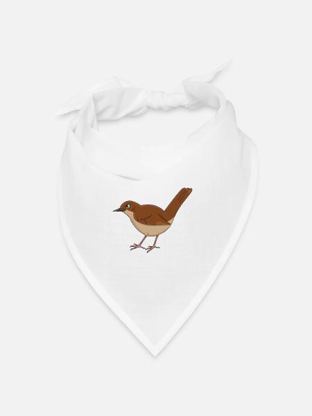 Nachtigall - Bandana Dreieckstuch - Weiß