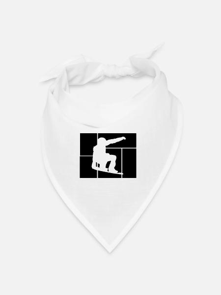 Snowboard Snowboarder - Bandana Dreieckstuch - Weiß