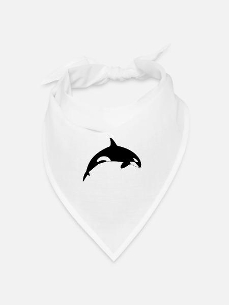 Schwertwal Orca Killerwal - Bandana Dreieckstuch - Weiß