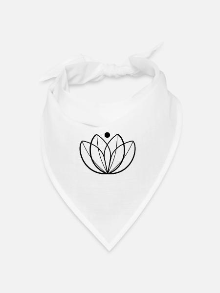Motiv (Blume) - Bandana Dreieckstuch - Weiß