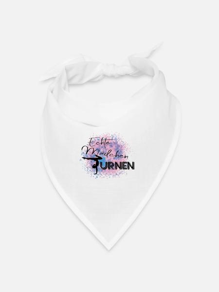 Echte Mädchen Turnen - Bandana Dreieckstuch - Weiß