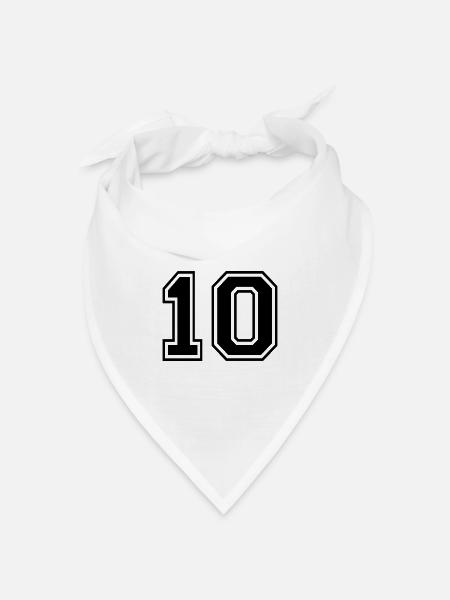 Nummer 10 Team Football Baseball Basketball University - Bandana Dreieckstuch - Weiß