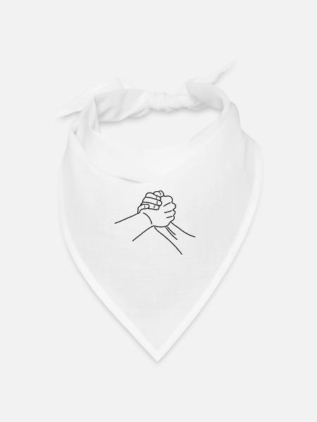 Handschlag - Bandana Dreieckstuch - Weiß