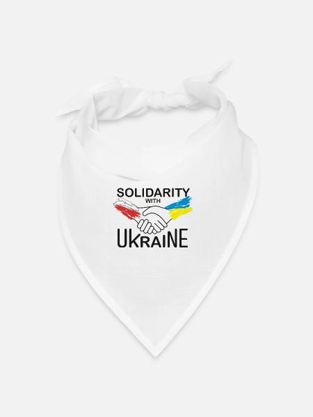 Polen in Solidarität mit der Ukraine - Bandana Dreieckstuch - Weiß