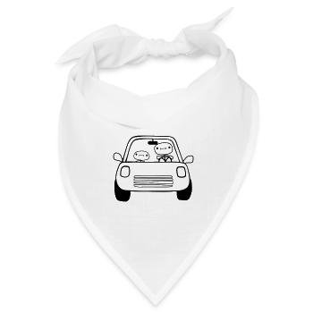 Papa Kind Auto - Bandana Dreieckstuch - Weiß - Vorne