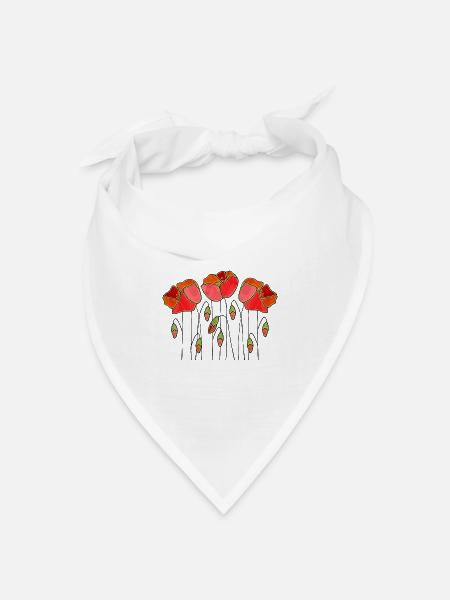 Blumen - Bandana Dreieckstuch - Weiß