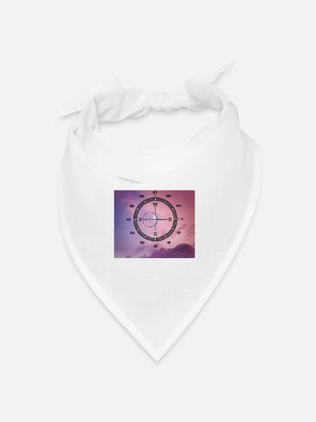 Kompass von 270 - Bandana Dreieckstuch - Weiß