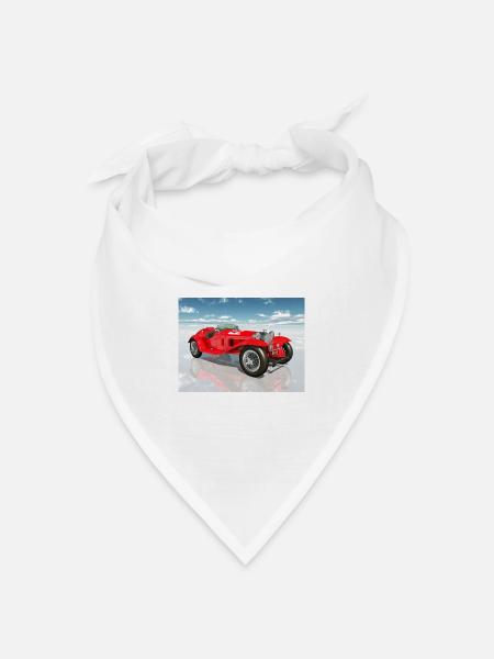Rennwagen aus den 1920er Jahren - Bandana Dreieckstuch - Weiß