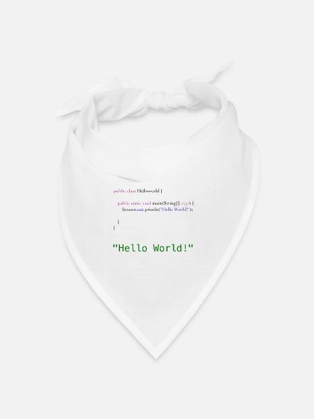 Hello World Code - Bandana Dreieckstuch - Weiß