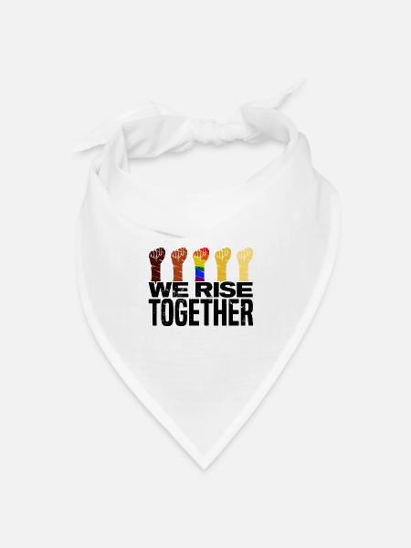 We Rise Together Bisexual Gay Trans Queer Lgbtq Ra - Bandana Dreieckstuch - Weiß
