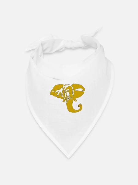 Elefant - Bandana Dreieckstuch - Weiß