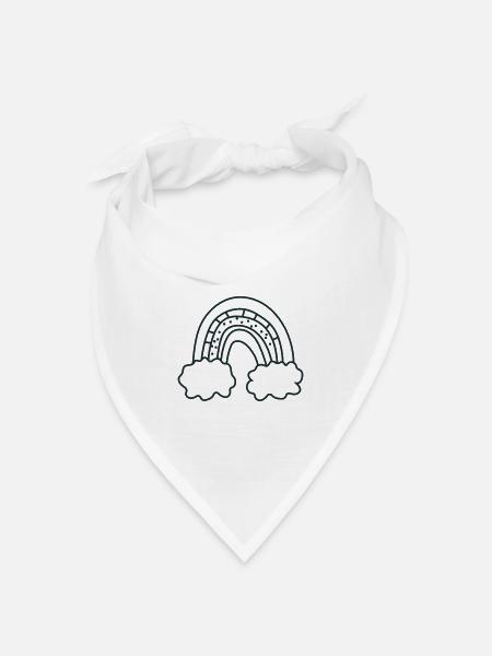 Unregelmäßig Grob süßer Regenbogen - Bandana Dreieckstuch - Weiß