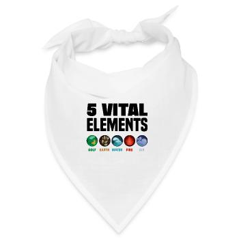 5 Vital Elements Golf Player Golfing Golfer Golf C - Bandana Dreieckstuch - Weiß - Vorne