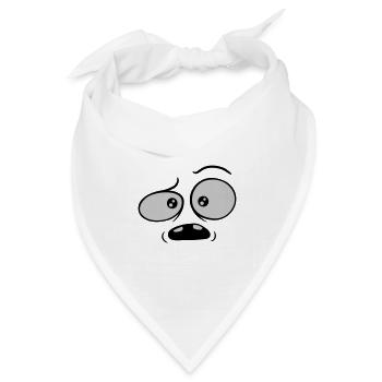 Skeptisches verwirrtes Comic Gesicht - Bandana Dreieckstuch - Weiß - Vorne