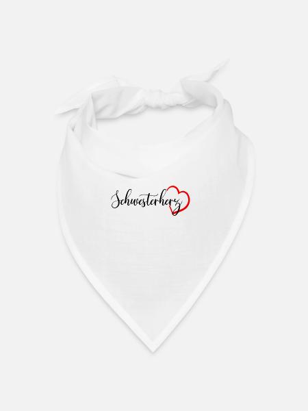 Schwesterherz - Bandana Dreieckstuch - Weiß