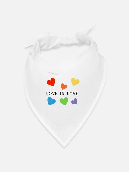 Love - Bandana Dreieckstuch - Weiß