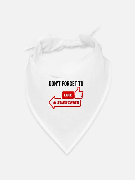 Vergessen Sie nicht, zu mögen und zu abonnieren - Bandana Dreieckstuch - Weiß