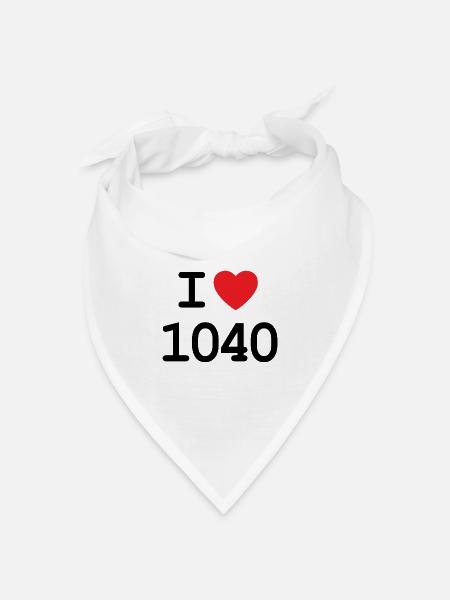 I love 1040 - Ich liebe Wieden - Bandana Dreieckstuch - Weiß