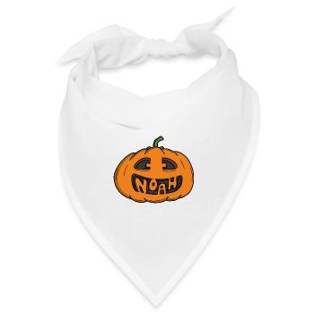 Noah Halloween Kürbis - Bandana Dreieckstuch - Weiß - Vorne