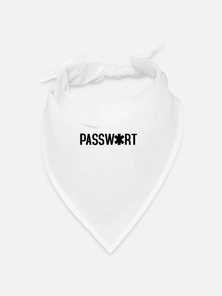Passwort - Bandana Dreieckstuch - Weiß