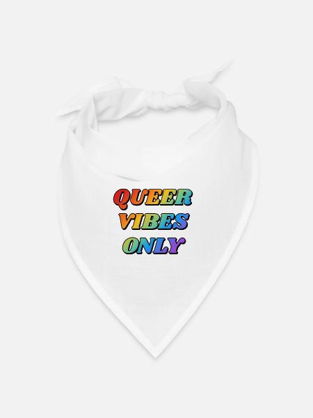 Queer Vibes Nur Regenbogenfarben - Bandana Dreieckstuch - Weiß
