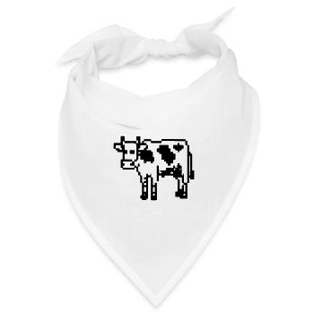 Kuh Verpixelt Pixel Kuh Geschenkidee - Bandana Dreieckstuch - Weiß - Vorne