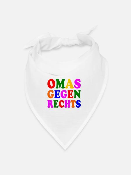 Omas gegen rechts - Bandana Dreieckstuch - Weiß