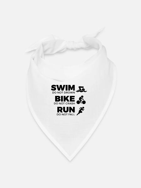 Zitat Triathlet - Bandana Dreieckstuch - Weiß